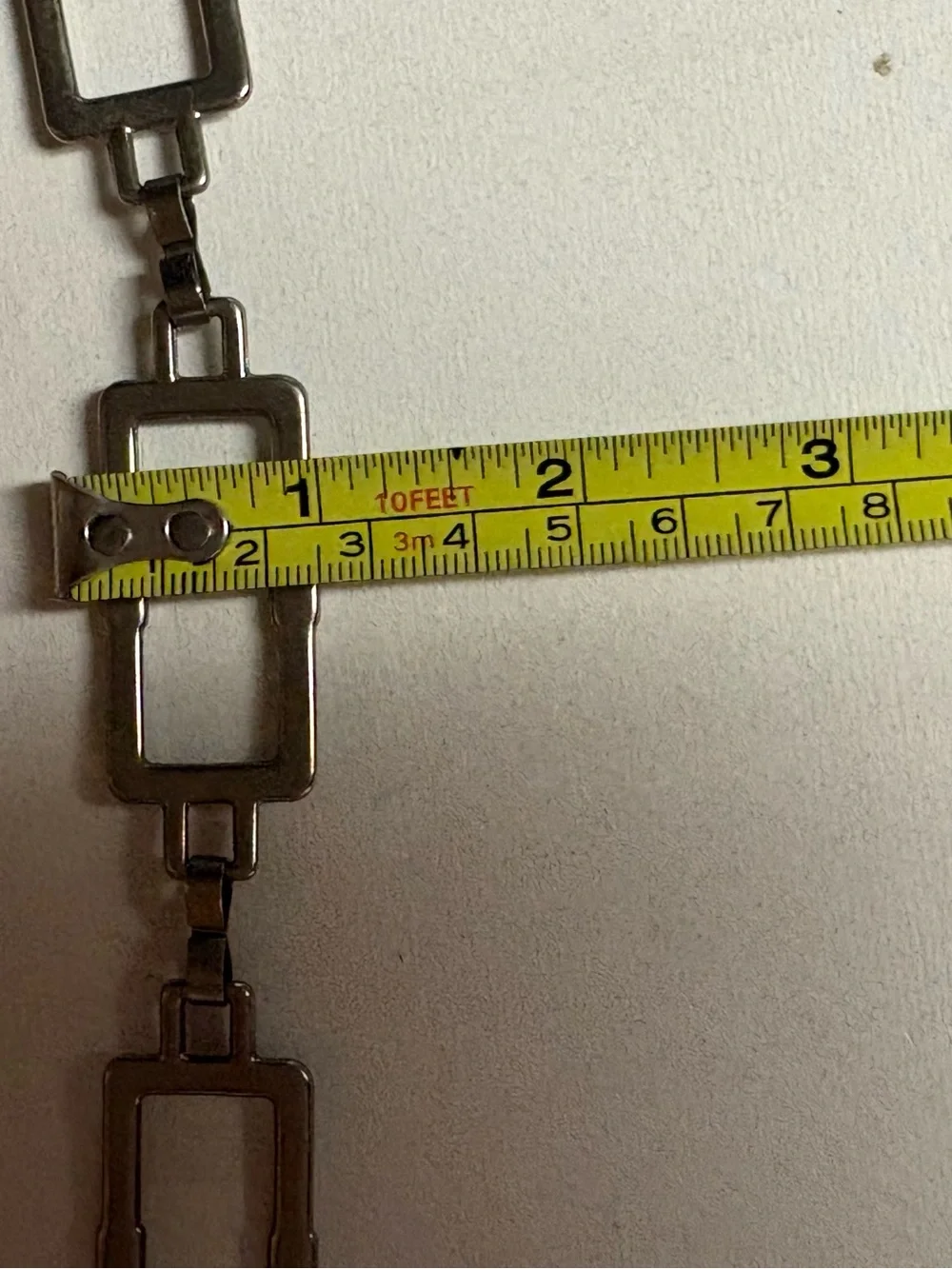 Michael Kors Silver Rectangular Link Belt
